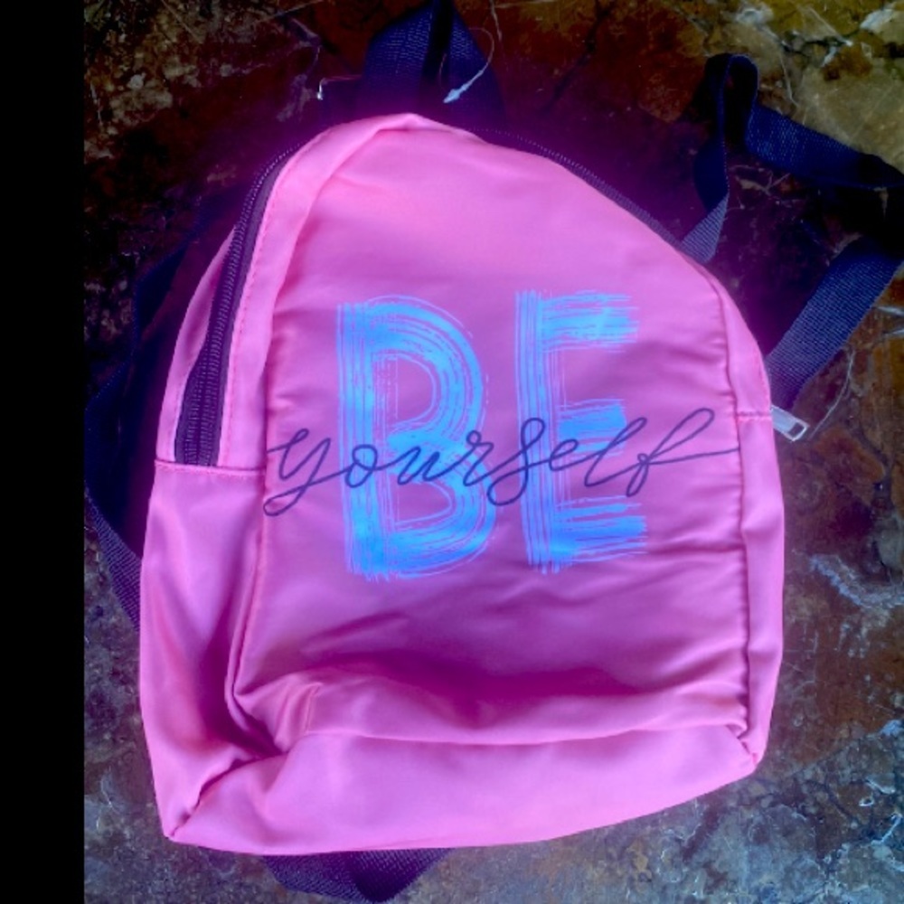 EUC Line NEW! Girls Be Yourself PINK mini back pack bag organize school